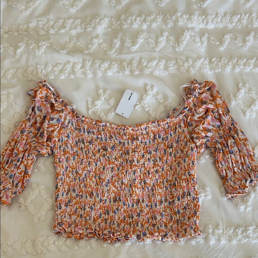 Urban Outfitters Multicolor Smocked Blouse size medium new tags